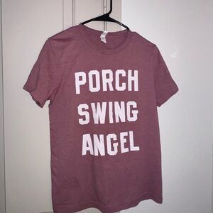 Porch Swing Angel Short Sleeve Tee - Pink